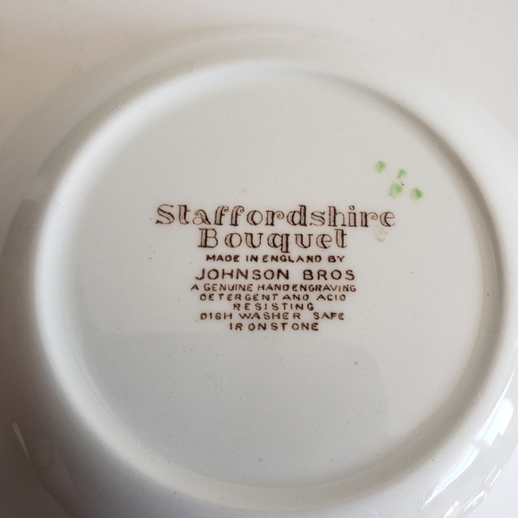 #Staffordshire Bouquet Johnson Bros Hand-engraving Small Bowl Vintage - Picture 8 of 10